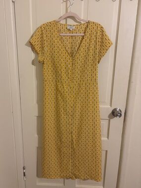 Studio Yellow Floral Maxi Dress with V-Neck
